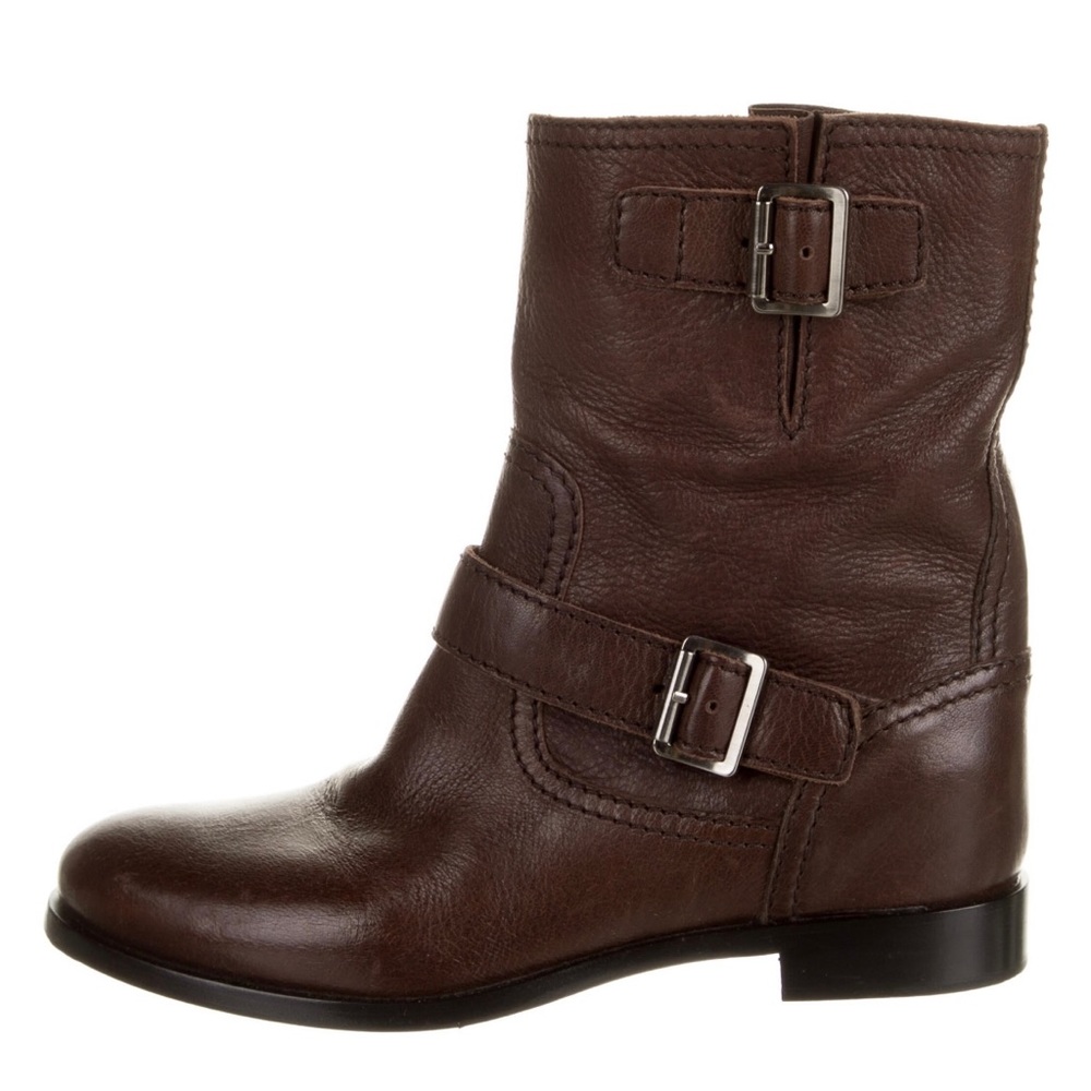 Authentic Prada Leather Moto Boots